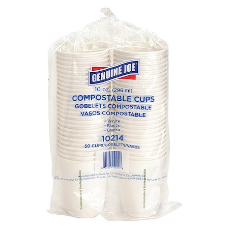 Genuine Joe Eco-Friendly Paper Cups10Oz, PK50 GJO10214