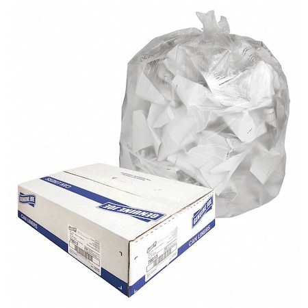 GENUINE JOE 45 gal Trash Bags, L, 0.39 mm, Translucent, 250 PK GJO70013