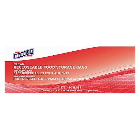 Genuine Joe Food Storage BagsClear, PK50 GJO11573