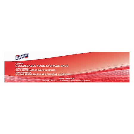 Genuine Joe Food Storage BagsClear, PK40 GJO11574