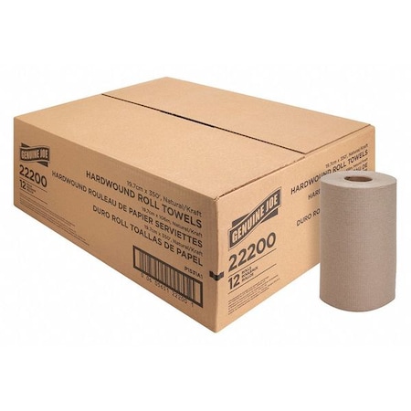 Genuine Joe SKILCRAFT Hardwound Paper Towels, 1 Ply, Continuous Roll Sheets, 350 ft, Natural, 12 PK GJO22200