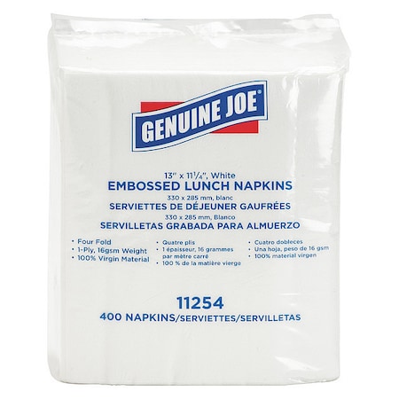Genuine Joe Embossed Lunch Na, PKins1-Ply, PK400 GJO11254PK