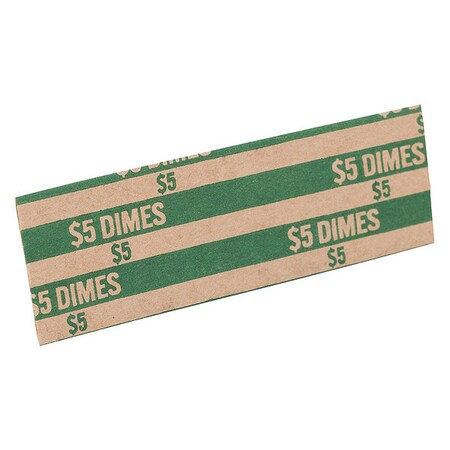 Sparco Flat Coin Wrappers, Kraft, Green, PK1000 SPRTCW10