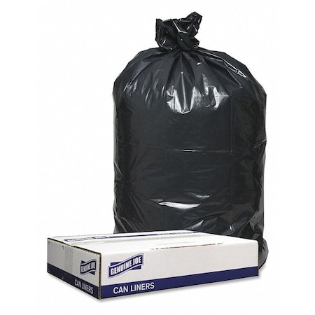 GENUINE JOE 45 gal Trash Bags, 1.20 mil (30 Micron), Black, 100 PK GJO98208