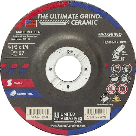 United Abrasives/Sait Abrasive Grinding Wheel 20204