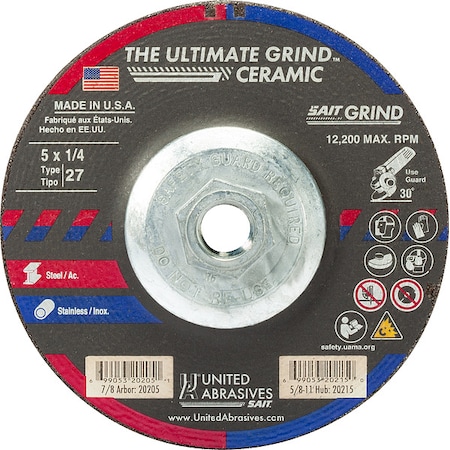 United Abrasives/Sait Abrasive Grinding Wheel 20215