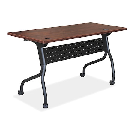 Lorell Rectangle Lorell Cherry Flip Top Training Table, 23.6 W, 48 L, 29.5 H, Melamine Top, Cherry LLR59515