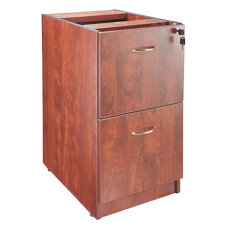 Lorell 15-1/2" W 2 Drawer Lorell Contemporary Furniture, Laminate, Cherry (Cabinet), Silver (Handle) LLR69606