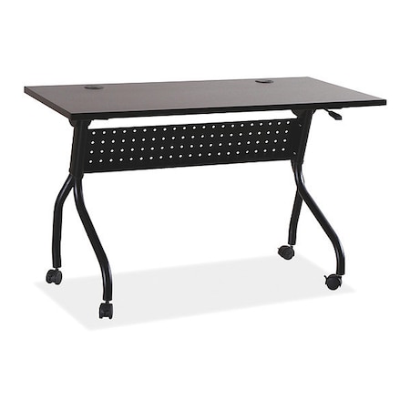 Lorell Rectangle Lorell Espresso/Black Training Table, 23.5 W, 48 L, 29.2 H, Melamine Top, Espresso LLR60732