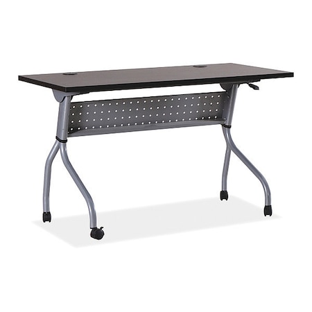 Lorell Rectangle Lorell Espresso/Silver Training Table, 23.5 W, 48 L, 29 H, Melamine Top, Espresso LLR60729
