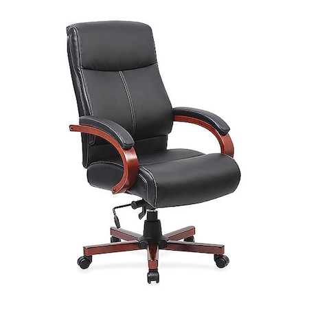 Lorell Lorell Leather High Back Executive Chair, Color: Black, Cherry LLR69531