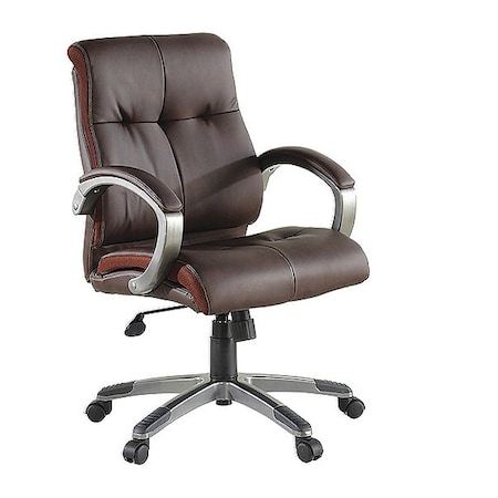 Lorell Managerial Chair Lorell Mid-Back Desk Chair, Adjustable Arms, 20.08" to 23.62" Height, Leather LLR62623