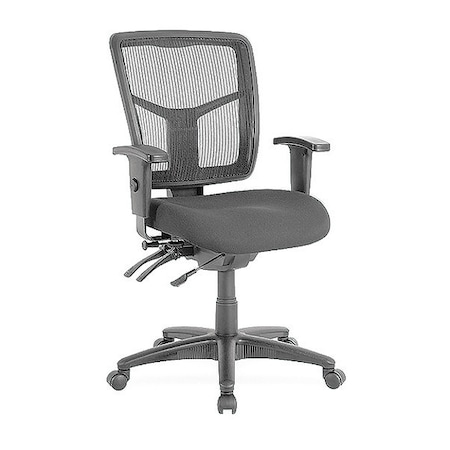 Lorell Managerial Chair Lorell Mid-Back Desk Chair, Adjustable Arms, 18" to 21.66" Height, Fabric, Black LLR86802