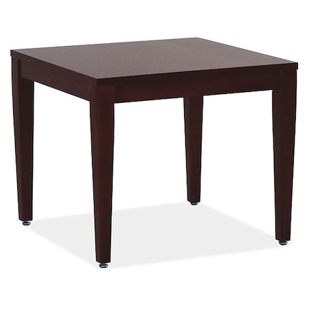Lorell Square Lorell Mahogany Finish Solid Wood Corner Table, 26.2 W, 26.2 L, 29.5 H, Birch, Mahogany LLR59543