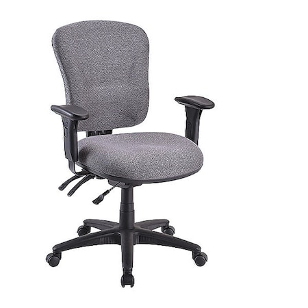 Lorell Fabric Task Chair, 18.10" to 21.70", Adjustable Arms, Black, Gray LLR66125