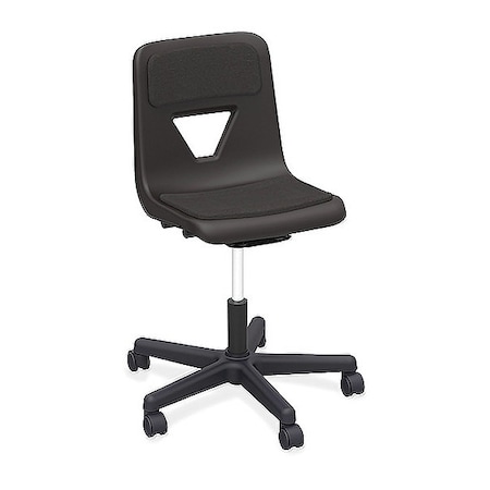Lorell Polypropylene Task Chair, 18-1/4" to 22.63", No Arms, Black LLR99913