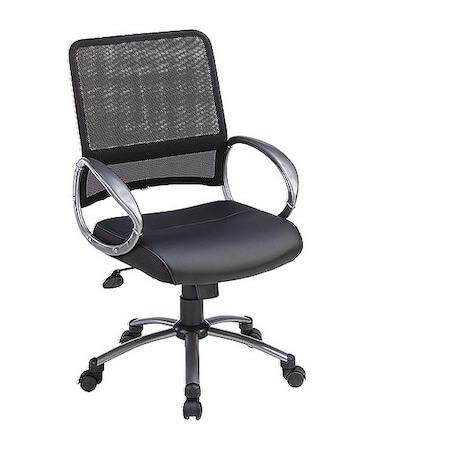 Lorell Leather Task Chair, 18-1/9" to 20-20/23", Black LLR69518