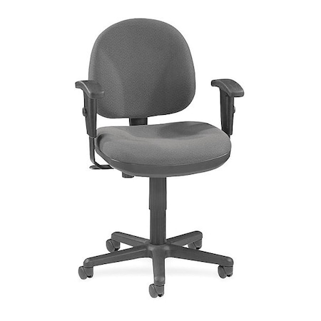 Lorell Task Chair, 17.30" to 22.40", Adjustable Arms, Gray LLR80005