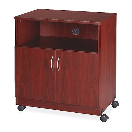 Lorell Mobile Machine Stand W/Shelf, Mahogany LLR60268