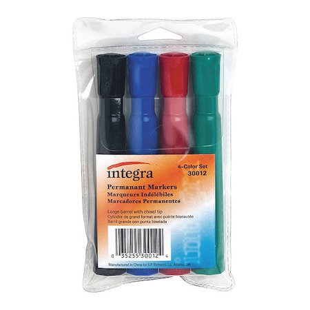 Integra Assorted Permanent Chisel Markers, Assorted, PK4, 4 PK ITA30012