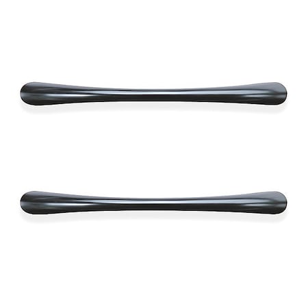 Lorell Office Drawer Transitional Pulls, Blk, PK2, Black, Aluminum Alloy, 4.5 in W, 1 in H, 0.4 in D LLR34345