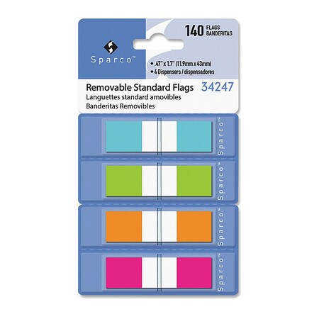 Sparco Pop-Up Dispenser Page Flags, 0.50", PK140 SPR34247