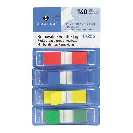 Sparco Pop-Up Removable Small Flags, 0.50", PK140 SPR19256