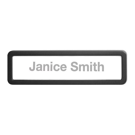 Lorell Recycled Plastic Cubicle Nameplate, Black LLR80669
