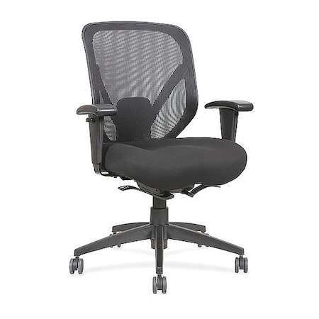 Lorell Managerial Chair Self-Tilt Mid-Back Chair, Fabric Seat, Adjustable Arms, 18-1/4" to 22-1/4" Height LLR20017