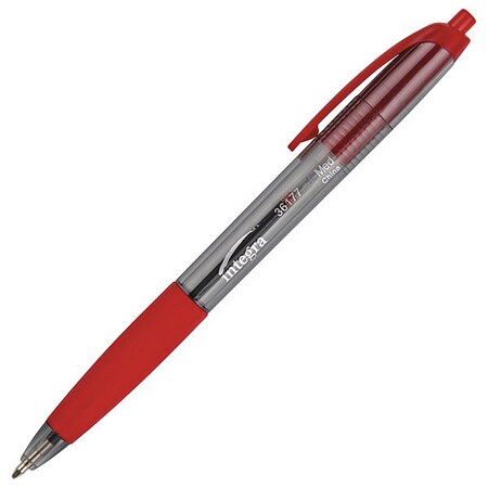 Rubber Grip Retractable Pens,Red,PK12