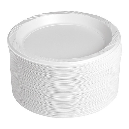 Genuine Joe Reusable Plastic Plates, 9", Wht, PK125 GJO10329