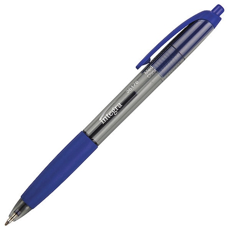 Integra Rubber Grip Retractable Pens, Blue, PK12 ITA36176