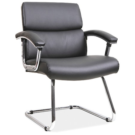 Lorell Guest Chair, 35.4 in W 26.1" L 35" H, Fixed, Leather Seat LLR20019