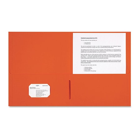 Sparco Leatherette Portfolio, 2 Pckt, Org5, PK25 SPR78551