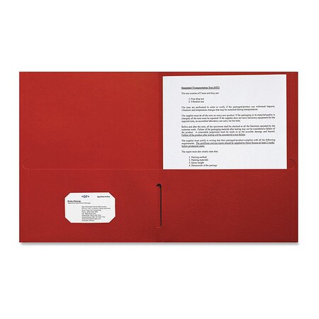 Sparco Leatherette Portfolio, 2 Pckt, Red5, PK25 SPR78547