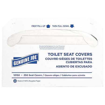 Genuine Joe Toilet Seat Cover, 1/4 Fold, White GJO10150