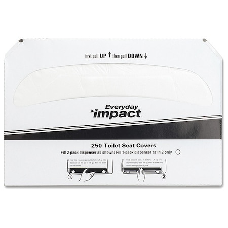 Genuine Joe Toilet Seat Cover, Half-fold, White GJO85125