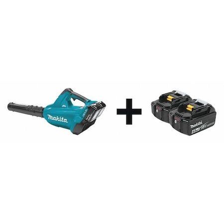 Makita LXT(R) 36 V Battery Powered Leaf Blower Kit, 473 cfm, 120 mph, Battery Included, 60.2 dB(A) XBU02PT + BL1840B-2