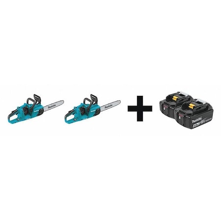 Makita 14 in L Battery-Powered Chain Saw Kit, 18 V, 4.0Ah XCU03Z - XCU03Z + BL1840B-2
