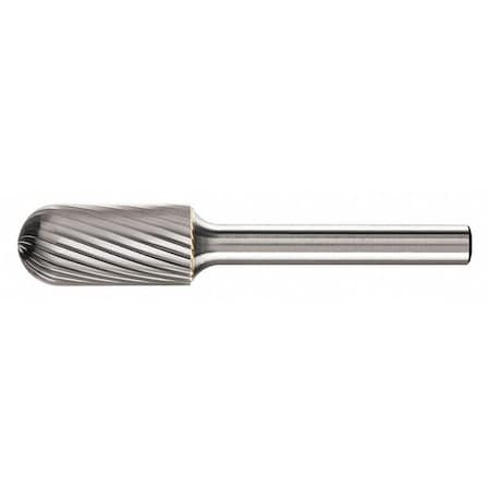 Pferd Carbide Bur - Cylind. (Radius End), SGL Cut - 1/2" x 1" x 1/4" Shank - SC-5 24461