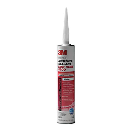 3M Polyurethane Adhesive Sealant, FC 5200 Series, White, 10 oz, Cartridge 5200