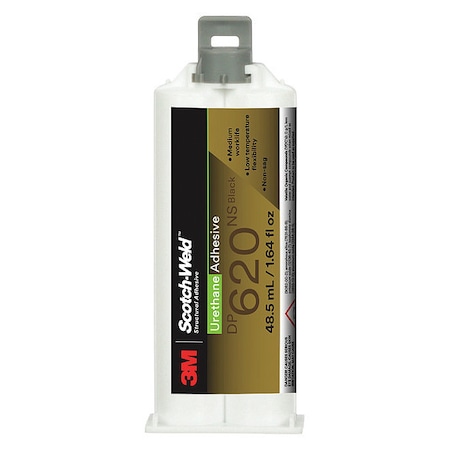 3M Urethane Adhesive, DP620NS Series, Black, Dual-Cartridge, 1:01 Mix Ratio DP620NS