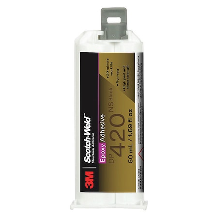 3M Structural Adhesive, DP420NS Series, Dual-Cartridge, 2:1 Mix Ratio DP420NS