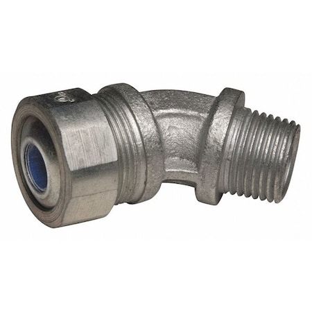 Raco Conduit Fitting Cordgrip, 1/2 in, Liquid-Tight, Malleable Iron, Zinc Plated, Blue 3745-2