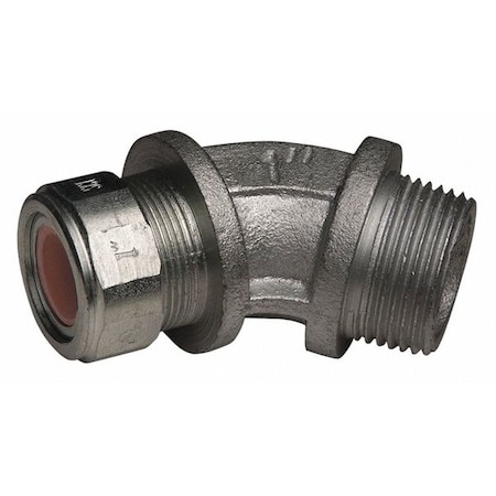 Raco Conduit Fitting Cordgrip, 1 in, Liquid-Tight, Malleable Iron, Zinc Plated, Brown 3747-1