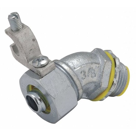 Raco Liquidtight Conn, Grnd Lug, 45 deg., 1-1/4" 3565-3