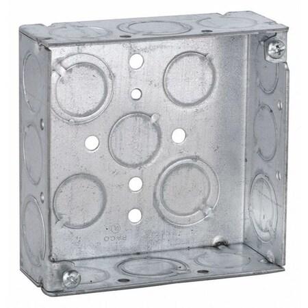 Raco Electrical Box, 21 cu in, Square Box Type, 2, Steel 189RAC