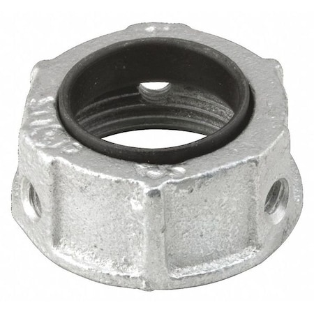 Raco IMC Bushing, 1/2 in, Threaded, Iron, Zinc Plated, Gray 1132