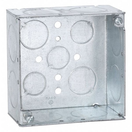 Raco Electrical Box, 30.3 cu in, Square Box Type, Steel 233