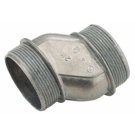 Raco Conduit Fitting Offset Nipple, 2 in, Die Cast Zinc, Zinc Plated 1458
